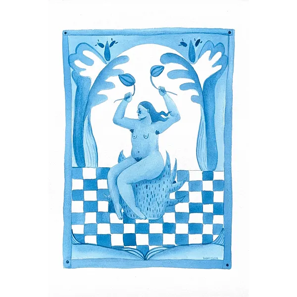 Зображення "With flowers" від Diana Ruban , розмір: 30 x 21 cm, медіум: Graphics, серія: Ceramics and modeling, ціна: $260