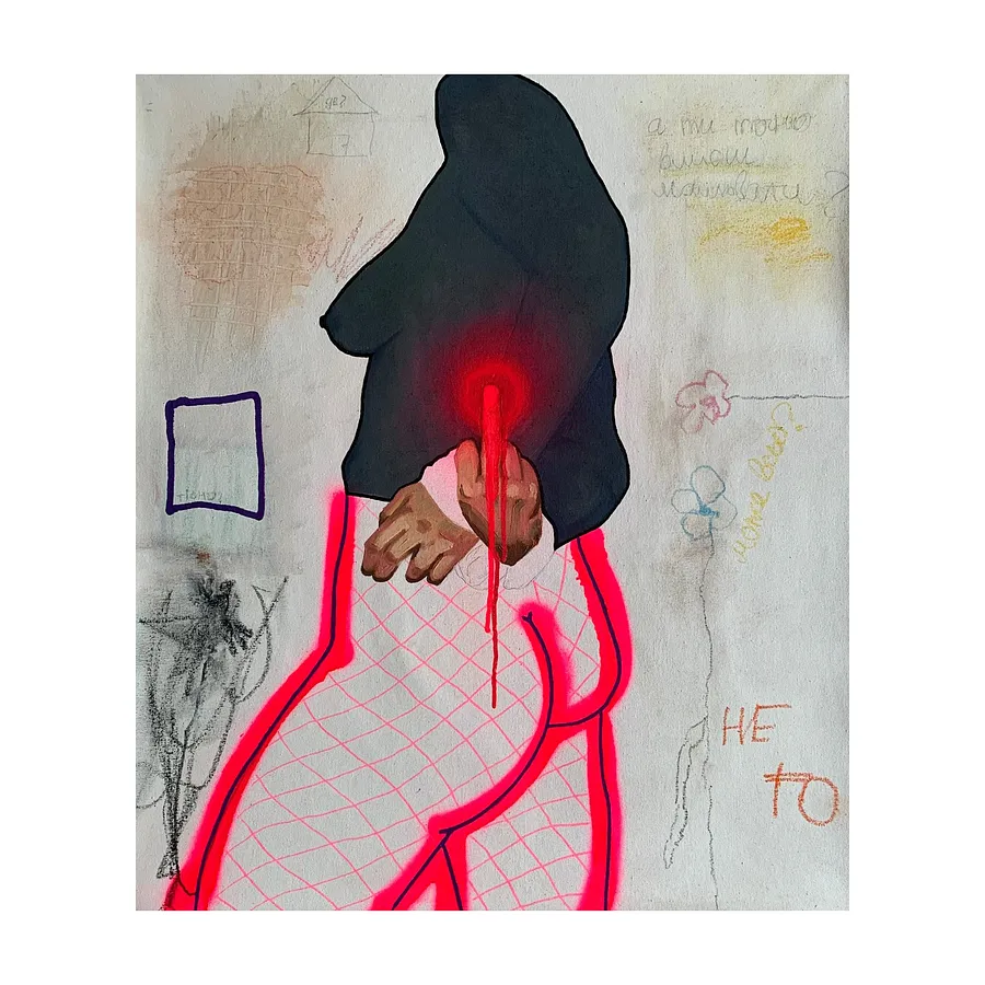 Imagen de Holy Fuck de Adriana Shportan, tamaño: 79x69.5, hecho de oil on canvas, medio Painting, de London