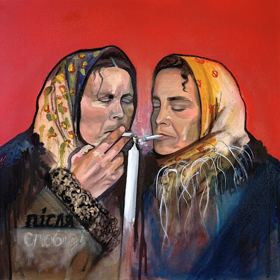 Imagen de Hutsulky 1936 de Adriana Shportan, tamaño: 60x60, hecho de oil on canvas, medio Painting, de London