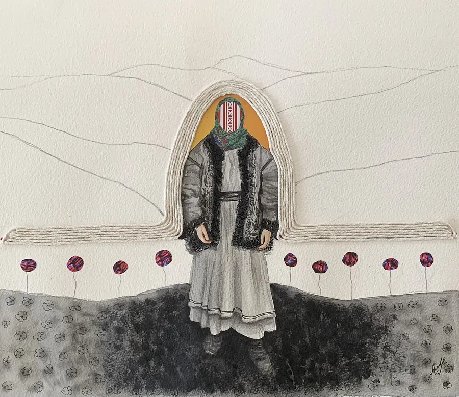 Image de Divochka par Adriana Shportan, taille : 30x40, médium Collage, au prix de £290