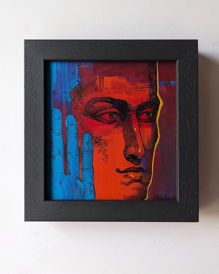 Obraz Вибір | Choice autorstwa Олександр Макогон, rozmiar: 17 x 17,5 cm, medium Графіка, część serii Portraits, cena: $100