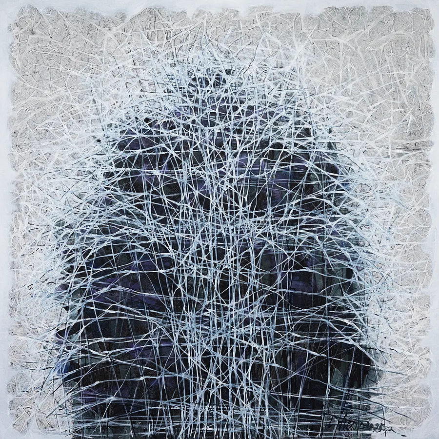 Imagen de Genesis 2 de Liudmyla Davydenko, tamaño: 100x100, hecho de oil/canvas, medio Pintura, parte de la serie Isolines, con un precio de €1500