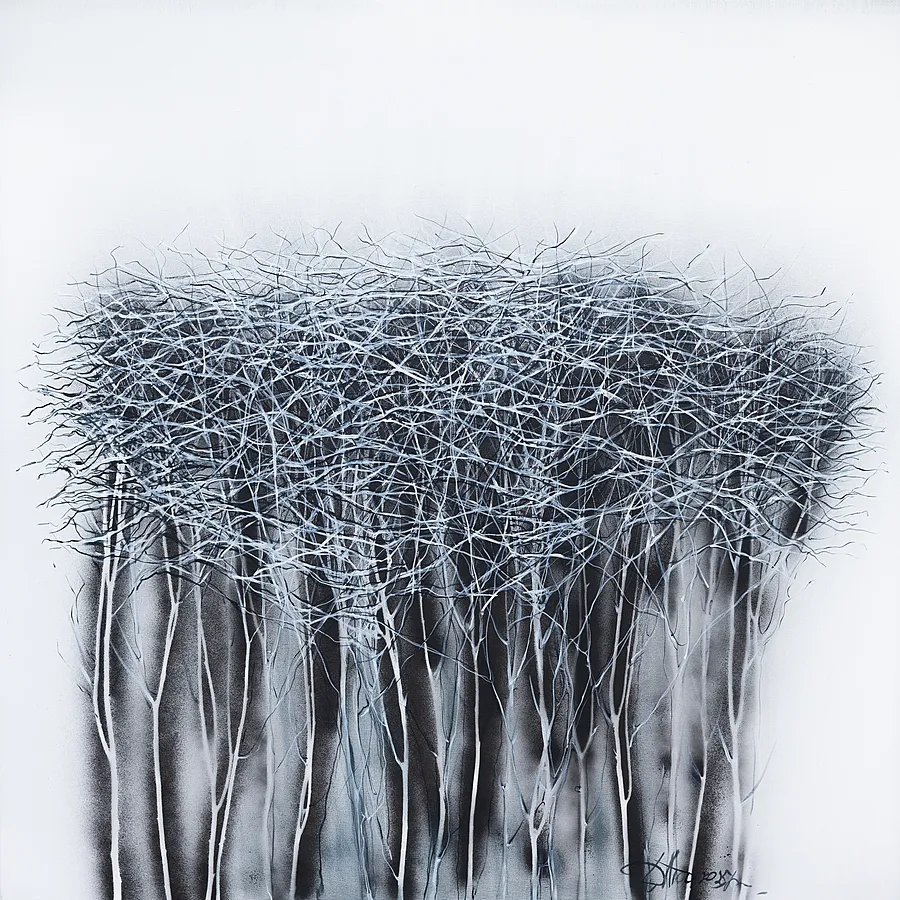 Bild von State 1 von Liudmyla Davydenko, Größe: 100x100, Painting Medium, Teil der Isolines Serie, zum Preis von €1500