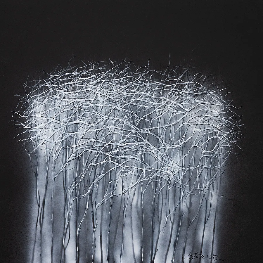 Bild von State 2 von Liudmyla Davydenko, Größe: 100x100, Painting Medium, Teil der Isolines Serie, zum Preis von €1500