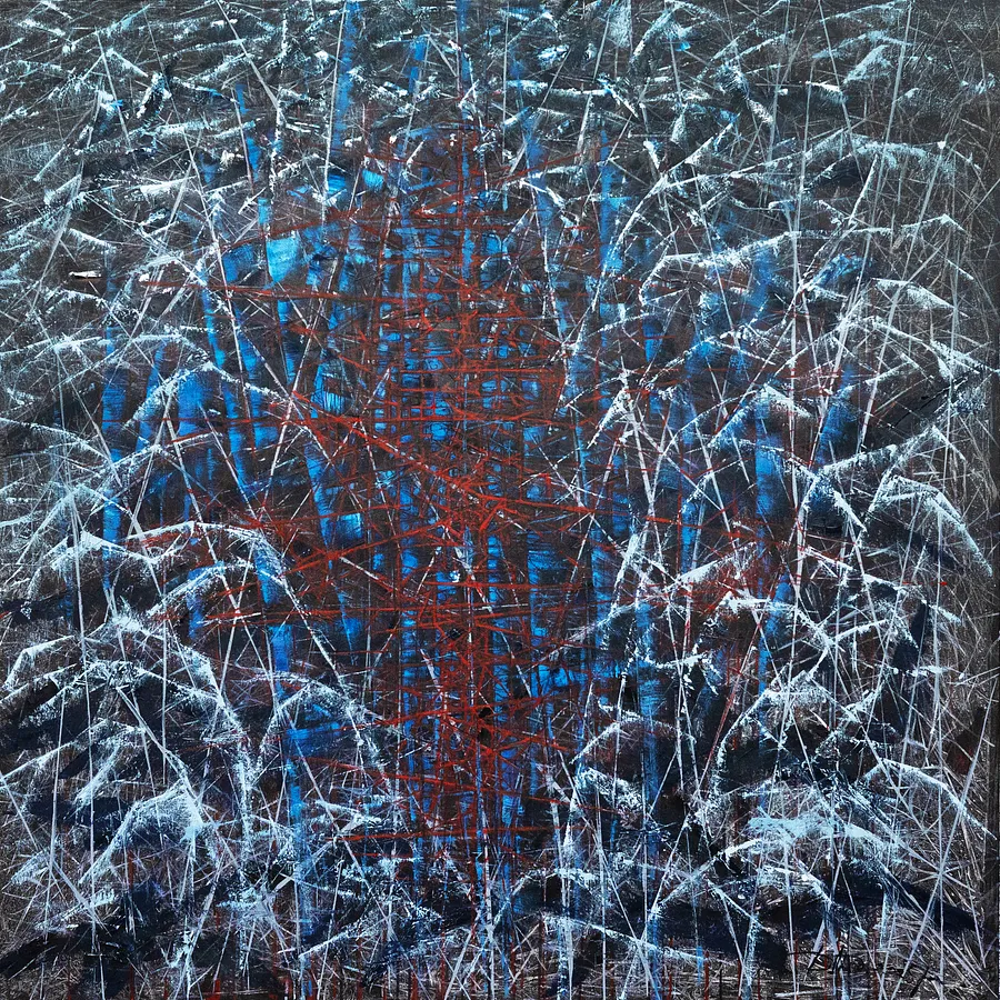 Image de Nest 2 par Liudmyla Davydenko, taille : 140x140 см, fabriqué avec oil / canvas, médium Peinture, faisant partie de la série Isolines, au prix de €3000