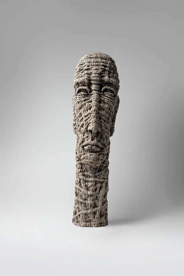 Image of View by Liudmyla Davydenko, size: 51х14х16, made of chamotte, glaze, Sculpture medium, part of the Holova/Head series, priced at €1000