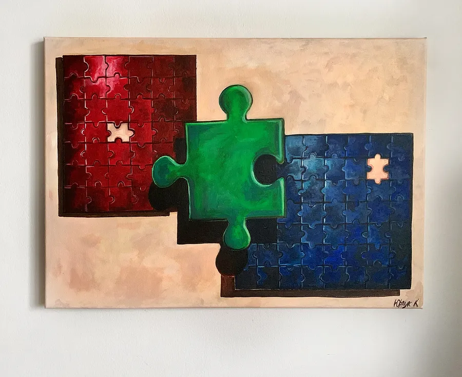 Зображення "Untitled 4" від Kristina Yurchuk, розмір: 70*50, матеріали: Akryl na płótnie / акрил, медіум: Malarstwo, місто: Warszawa / Варшава, серія: Obecność / Присутність