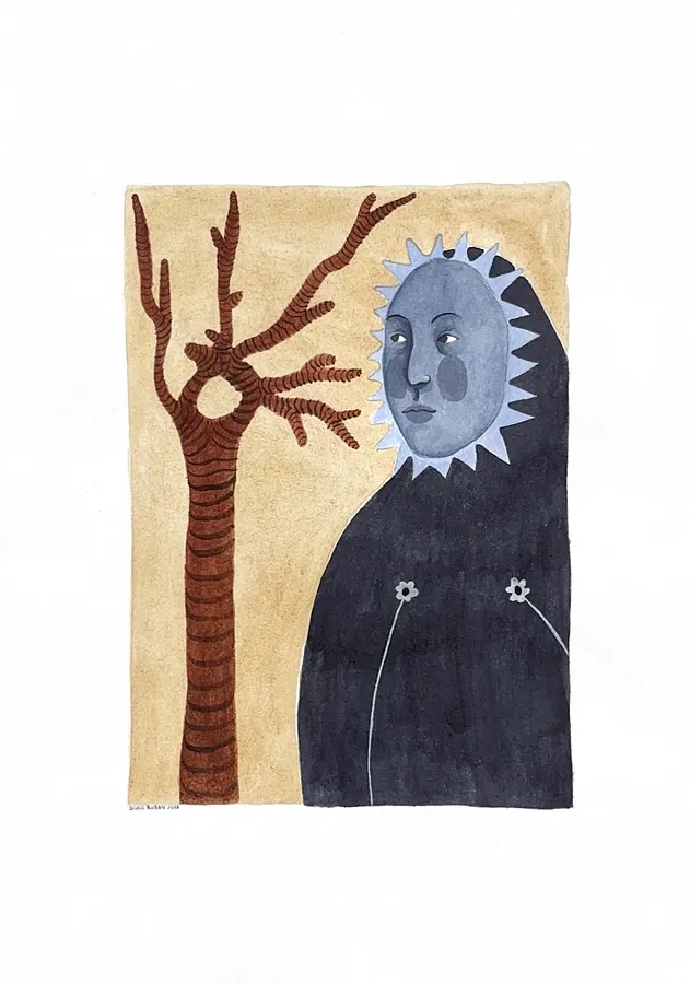 Imagen de Graphics de Diana Ruban , tamaño: 40 х 29,7 cm, hecho de Paper 200g/m2, watercolor, medio Graphics, de Ukraine, parte de la serie Blue women, con un precio de $270