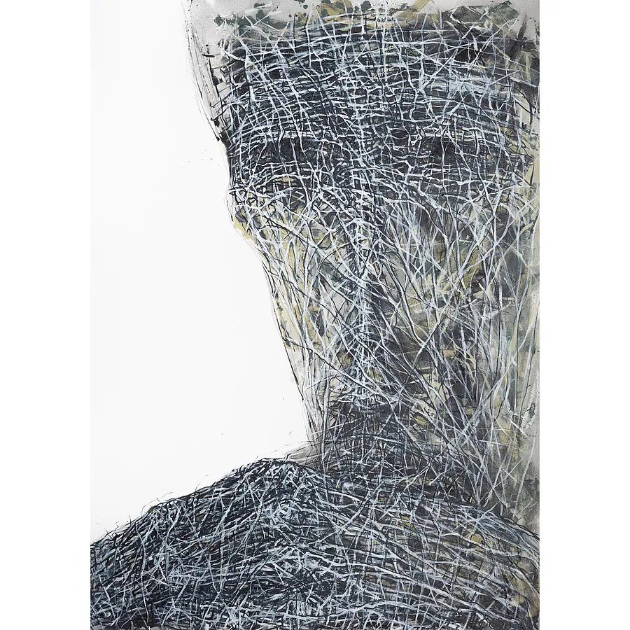 Imagen de In Silence de Liudmyla Davydenko, tamaño: 100x140 см, hecho de oil/canvas, medio Pintura, parte de la serie Holova/Head, con un precio de €2500