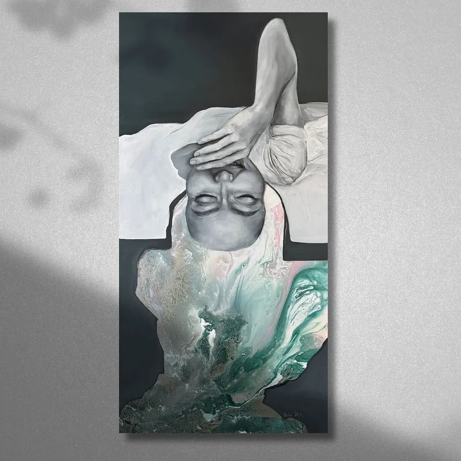 Obraz Serenity when you belong to yourself autorstwa Yuliia Poraiko (Palij), rozmiar: 60 х 125 см, wykonany z Oil, acrylic on plastic panel, medium ARTWORKS, z Rochester, USA, część serii Dedicated to women, cena: $980