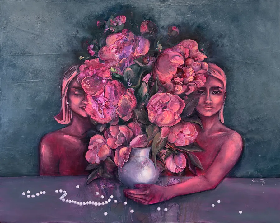 Obraz Connection lost autorstwa Yuliia Poraiko (Palij), rozmiar: 120 x 95 cm, wykonany z Oil, acrylic on canvas, medium ARTWORKS, z Rochester, USA, część serii Genetic Memory, cena: $1900