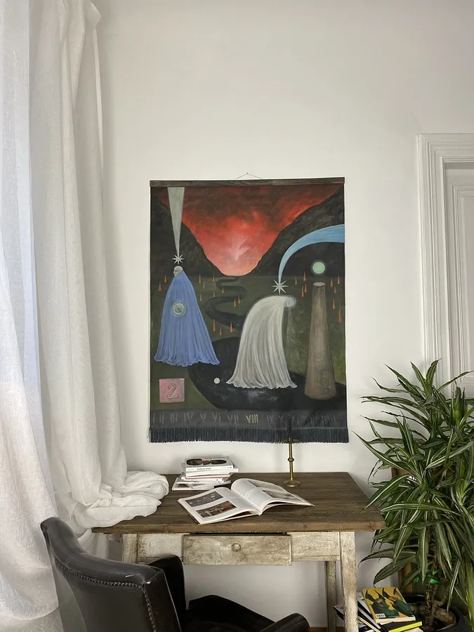 Immagine di Last vision beefore the End  di ABRA, dimensioni: 130 сm x 101 cm, materiali: canvas,acrylic,colored pencil, medium: Painting, città: Lviv, Ukraine, serie: Thresholds and omens, prezzo: $650 (≈ 29.273 грн)