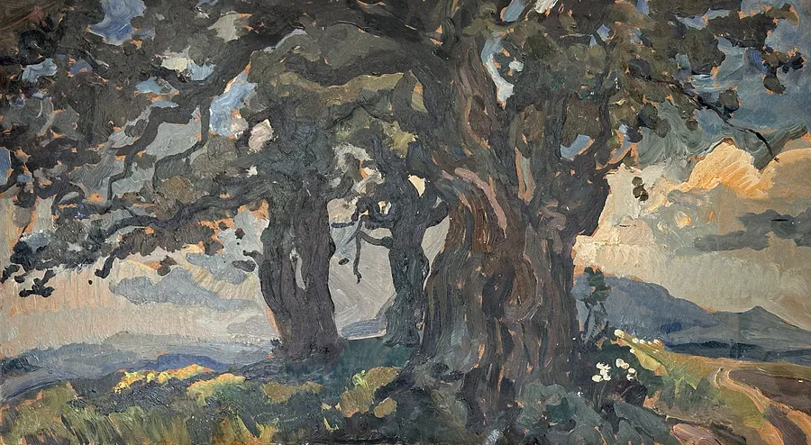 Immagine di Дерево di Станіслав Серветник, dimensioni: 38х68, materiali: олія, medium: олія