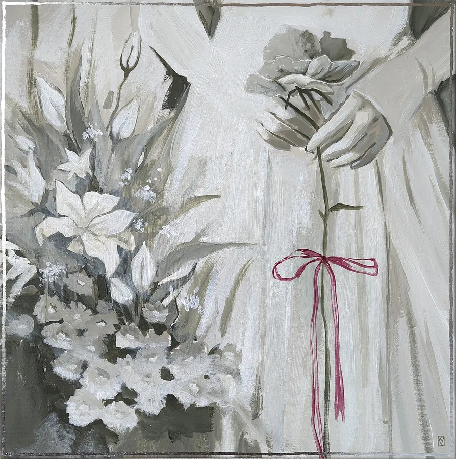 Obraz Juliet autorstwa Olha Vlasova, rozmiar: 60x60 cm, wykonany z Acrylic on canvas, medium Painting, z Ukraine, część serii Romanticization, cena: €700 (≈ 36 071 грн)