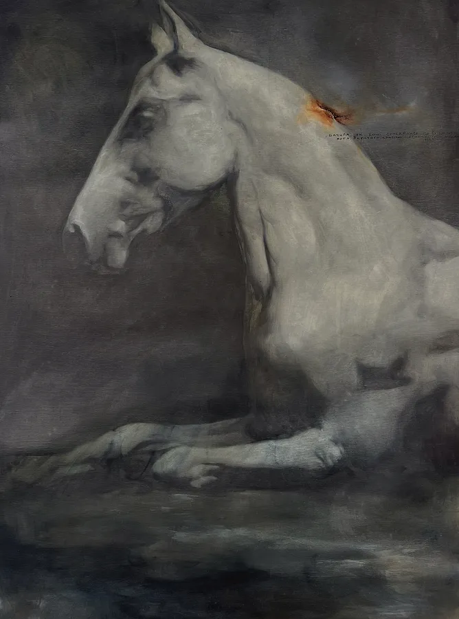 Image de Reservoir par ANNA VERIKI, taille : 115x85 cm , médium Painting, faisant partie de la série Horses, au prix de €2000