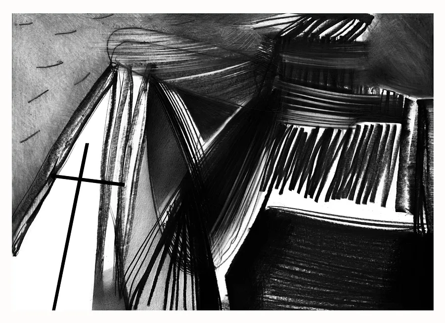 Image de 1 par євген григор'єв, taille : А3, médium Графіка, faisant partie de la série "Чорне,сіре, біле"