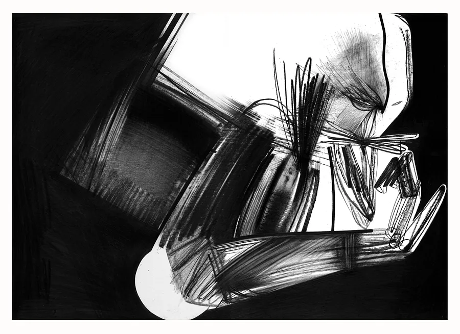 Image de 7 par євген григор'єв, taille : А3, médium Графіка, faisant partie de la série "Чорне,сіре, біле", au prix de €300