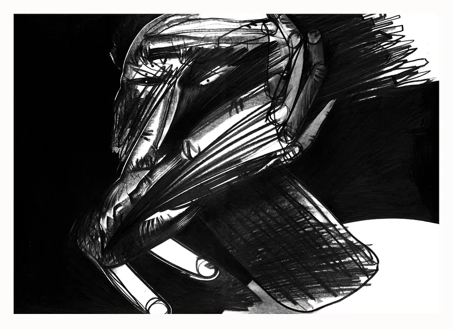 Image de 28 par євген григор'єв, taille : А3, médium Графіка, faisant partie de la série "Чорне,сіре, біле", au prix de €300